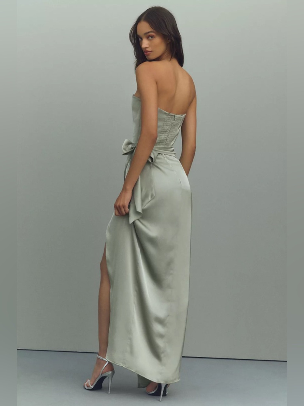 Anthropologie V. Chapman June Corset Jacquard Front-Slit Gown - Picture 2 of 14